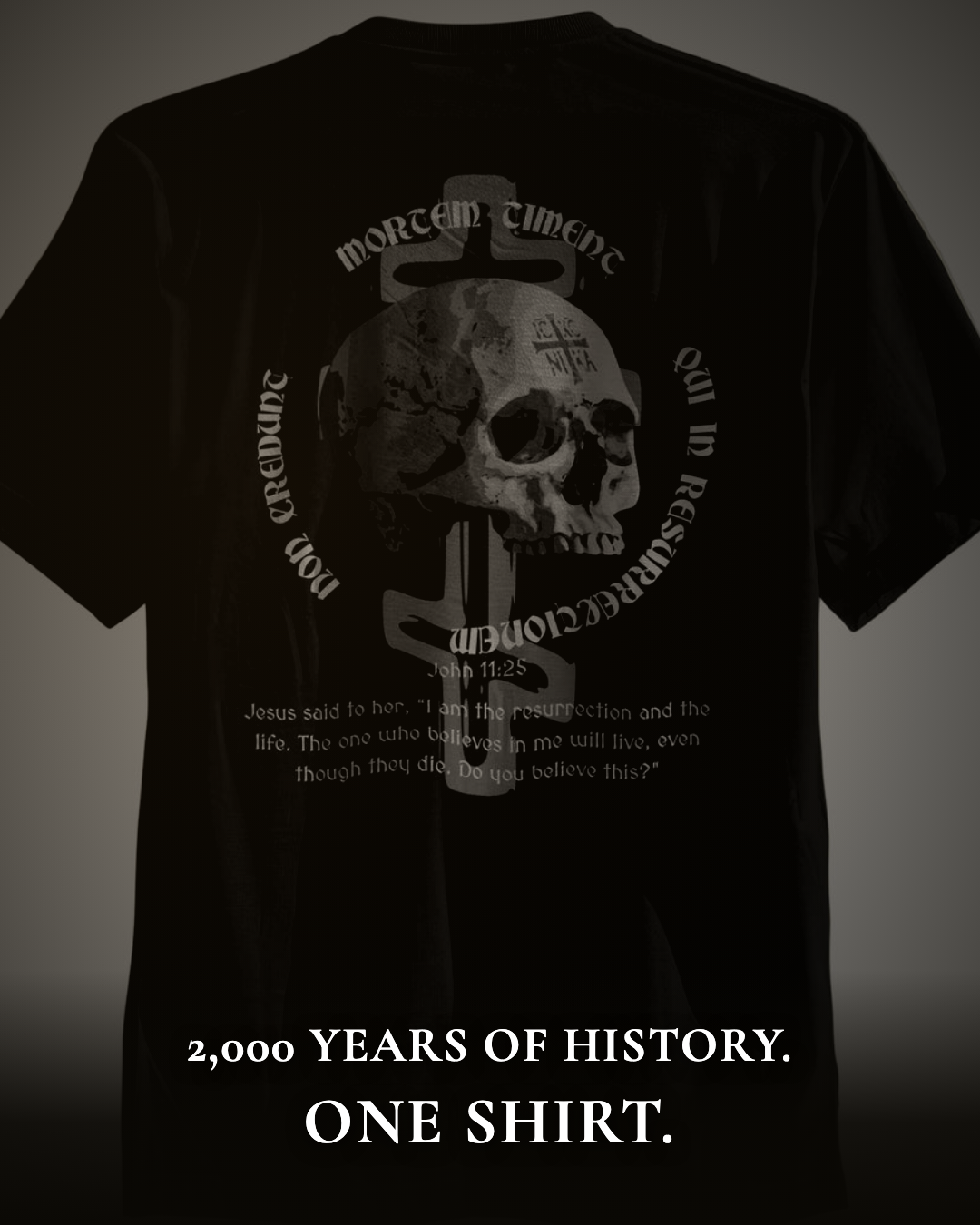 Chi-Rho tee on Bible — still life