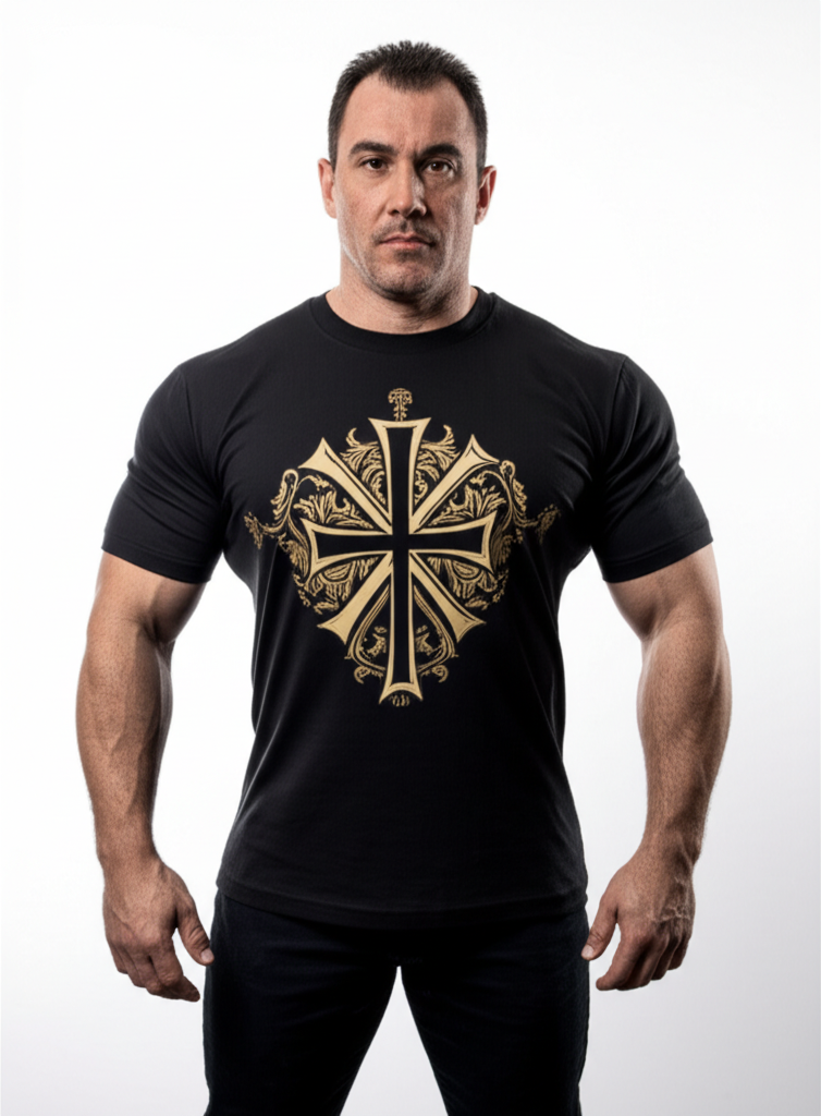 ANESTI — form-fitting athletic cut, warrior crest